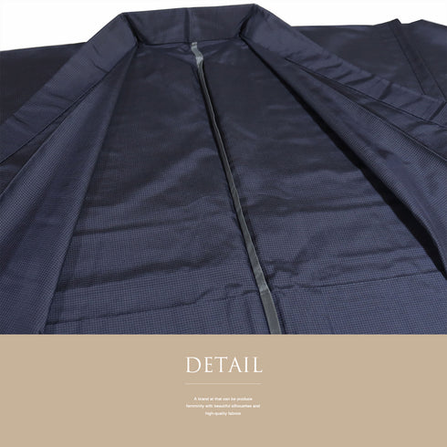 アンサンブル 男物 リサイクル 身丈138cm 裄73.6cm 羽織丈91cm 単衣 縞柄 地紋 後見頃居敷当て付き パープル SSサイズ お洒落 カジュアル しつけ糸 正絹 棒衿 Sランク